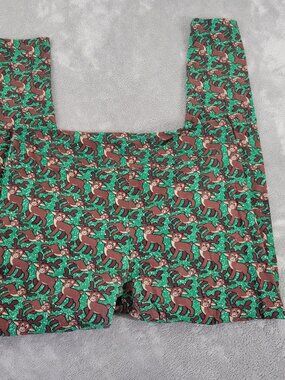LuLaRoe TC Leggings Tall Curvy Rudolph Reindeer Christmas Green Brown NOV8XE